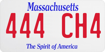 MA license plate 444CH4