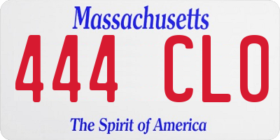 MA license plate 444CL0