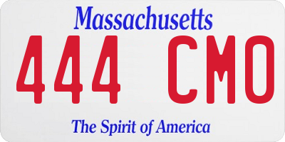 MA license plate 444CM0