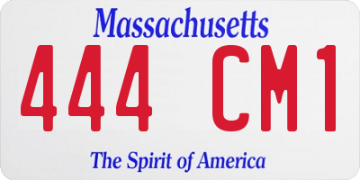 MA license plate 444CM1