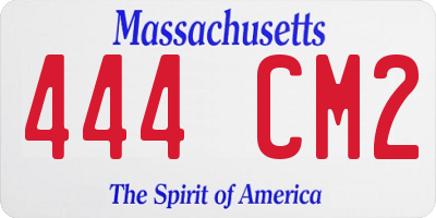 MA license plate 444CM2