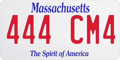 MA license plate 444CM4