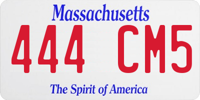MA license plate 444CM5