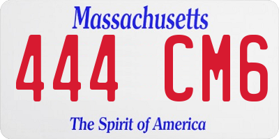 MA license plate 444CM6