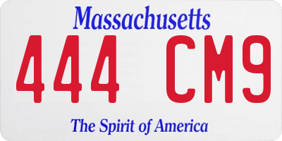 MA license plate 444CM9