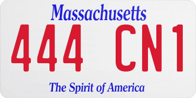 MA license plate 444CN1