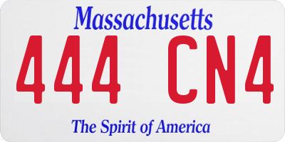 MA license plate 444CN4