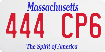 MA license plate 444CP6