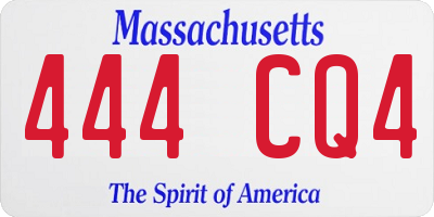 MA license plate 444CQ4