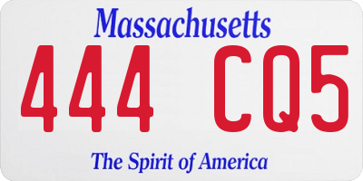 MA license plate 444CQ5
