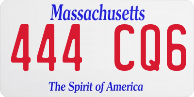 MA license plate 444CQ6