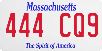 MA license plate 444CQ9