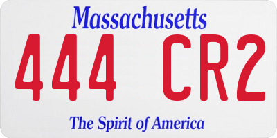 MA license plate 444CR2
