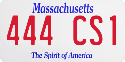 MA license plate 444CS1
