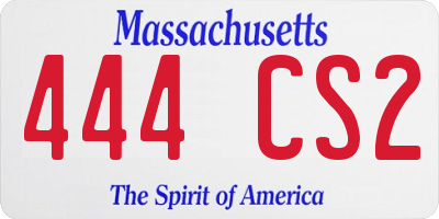 MA license plate 444CS2