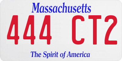 MA license plate 444CT2