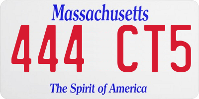 MA license plate 444CT5