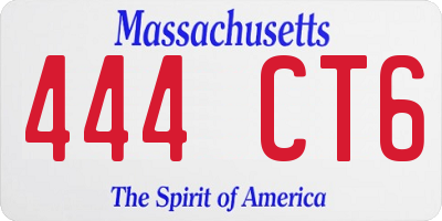 MA license plate 444CT6
