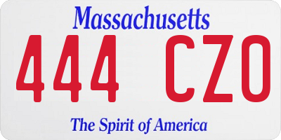 MA license plate 444CZ0