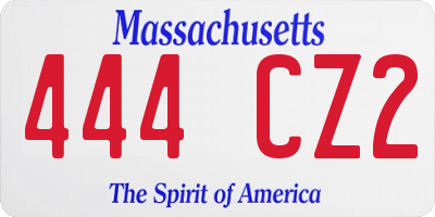 MA license plate 444CZ2