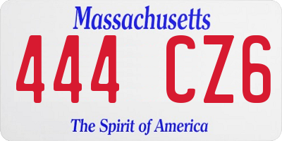 MA license plate 444CZ6