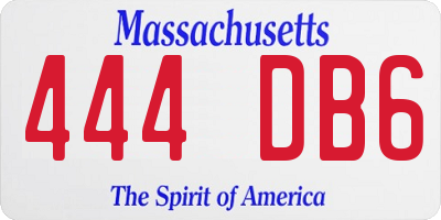 MA license plate 444DB6