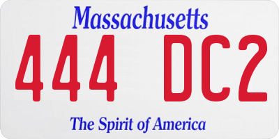 MA license plate 444DC2