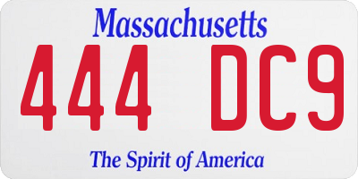 MA license plate 444DC9