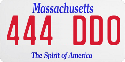 MA license plate 444DD0