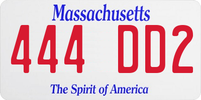 MA license plate 444DD2