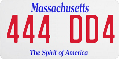 MA license plate 444DD4