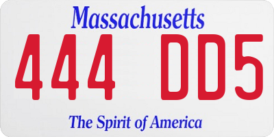 MA license plate 444DD5