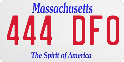 MA license plate 444DF0