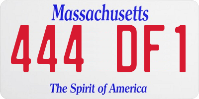 MA license plate 444DF1