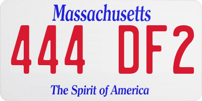 MA license plate 444DF2