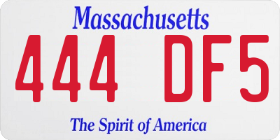 MA license plate 444DF5