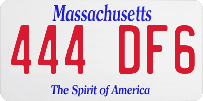 MA license plate 444DF6