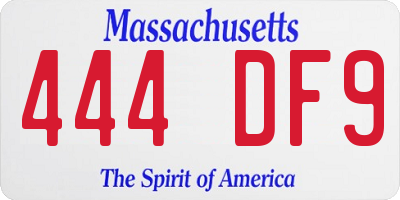 MA license plate 444DF9