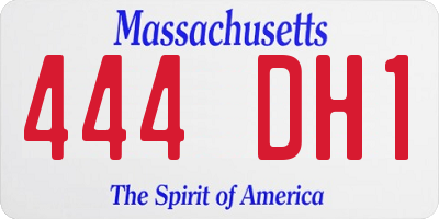 MA license plate 444DH1