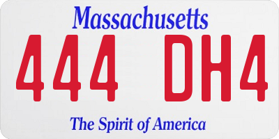 MA license plate 444DH4
