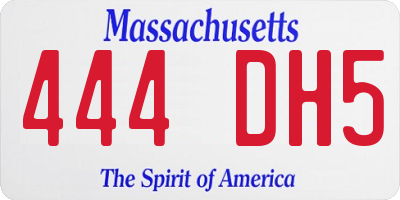 MA license plate 444DH5