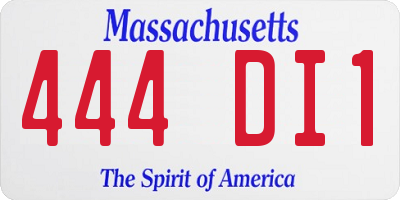 MA license plate 444DI1