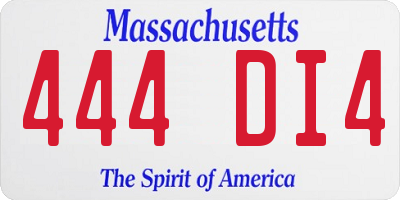 MA license plate 444DI4