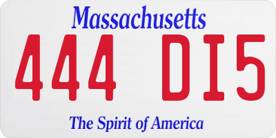 MA license plate 444DI5