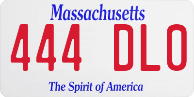 MA license plate 444DL0