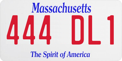 MA license plate 444DL1