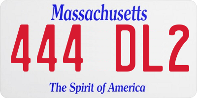 MA license plate 444DL2
