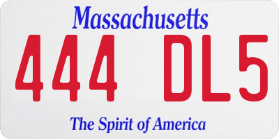 MA license plate 444DL5