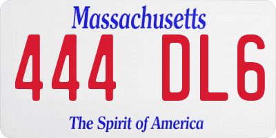MA license plate 444DL6