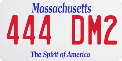 MA license plate 444DM2